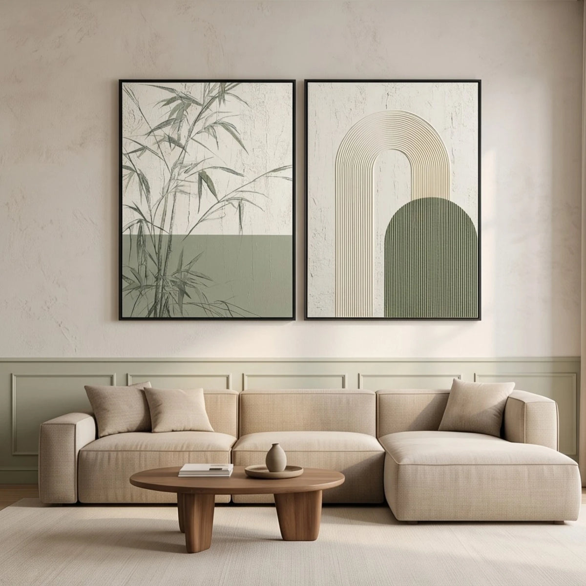 Bamboo and Arch Dialogue — featured artwork in an interior setting
