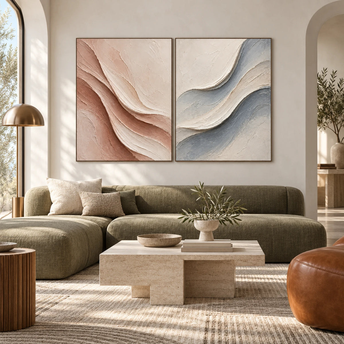 Blush and Blue Wave Duet — artwork view 10