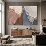 Blush and Slate Folded Duet — featured artwork in an interior setting