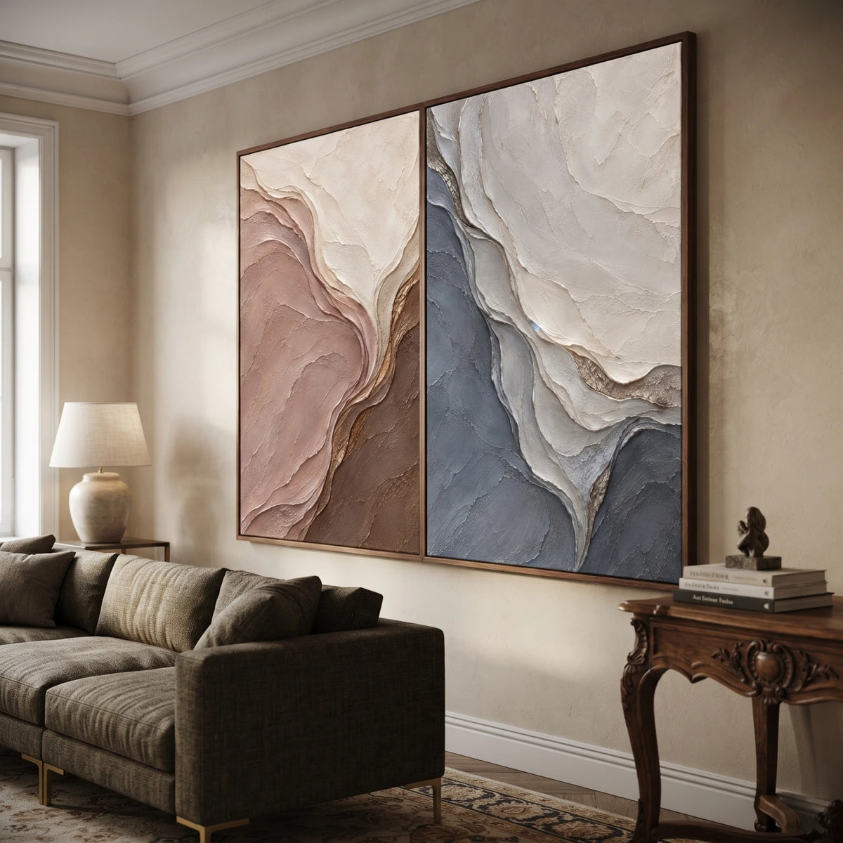 Blush and Slate Folded Duet — artwork view 7