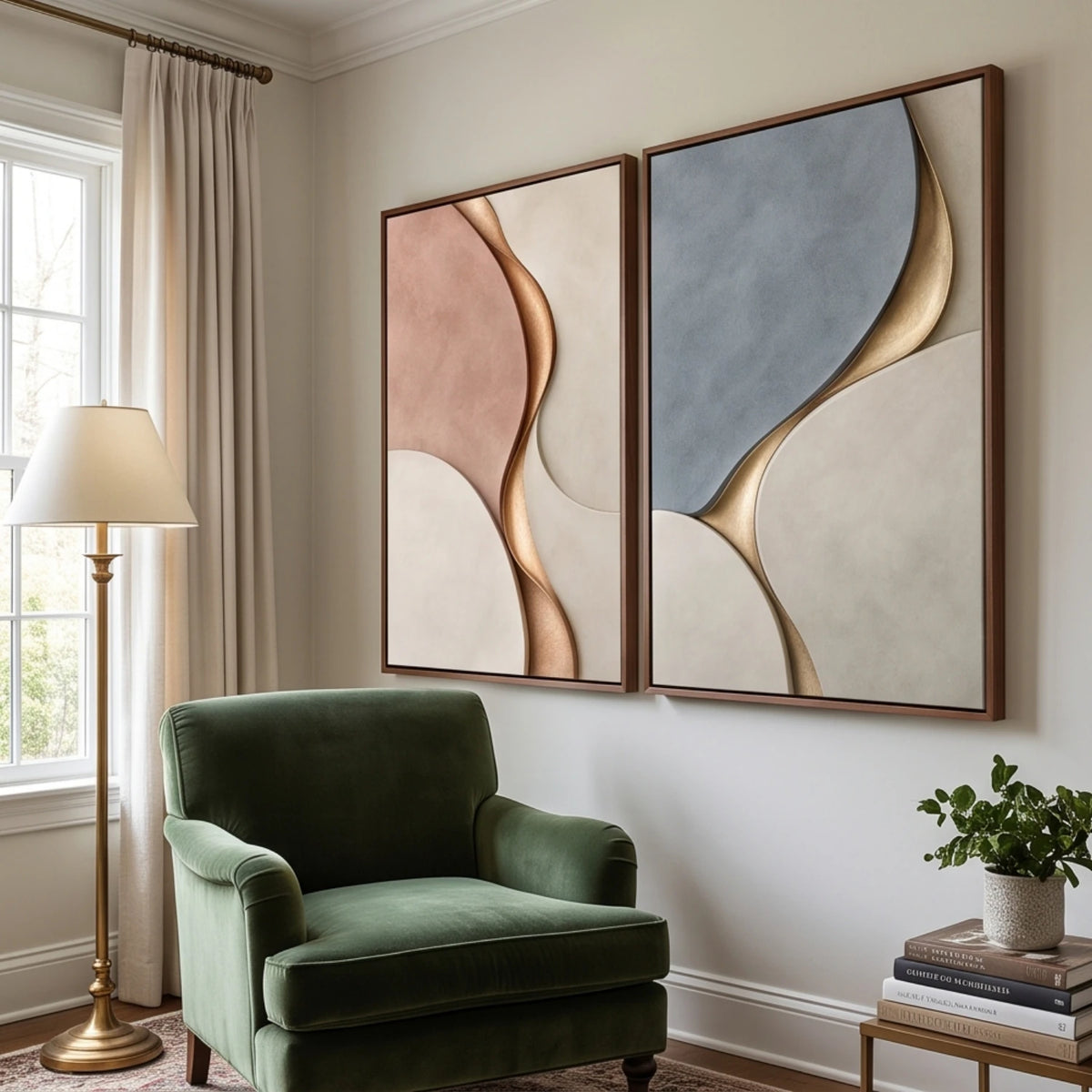 Blush and Slate Harmony — artwork view 3