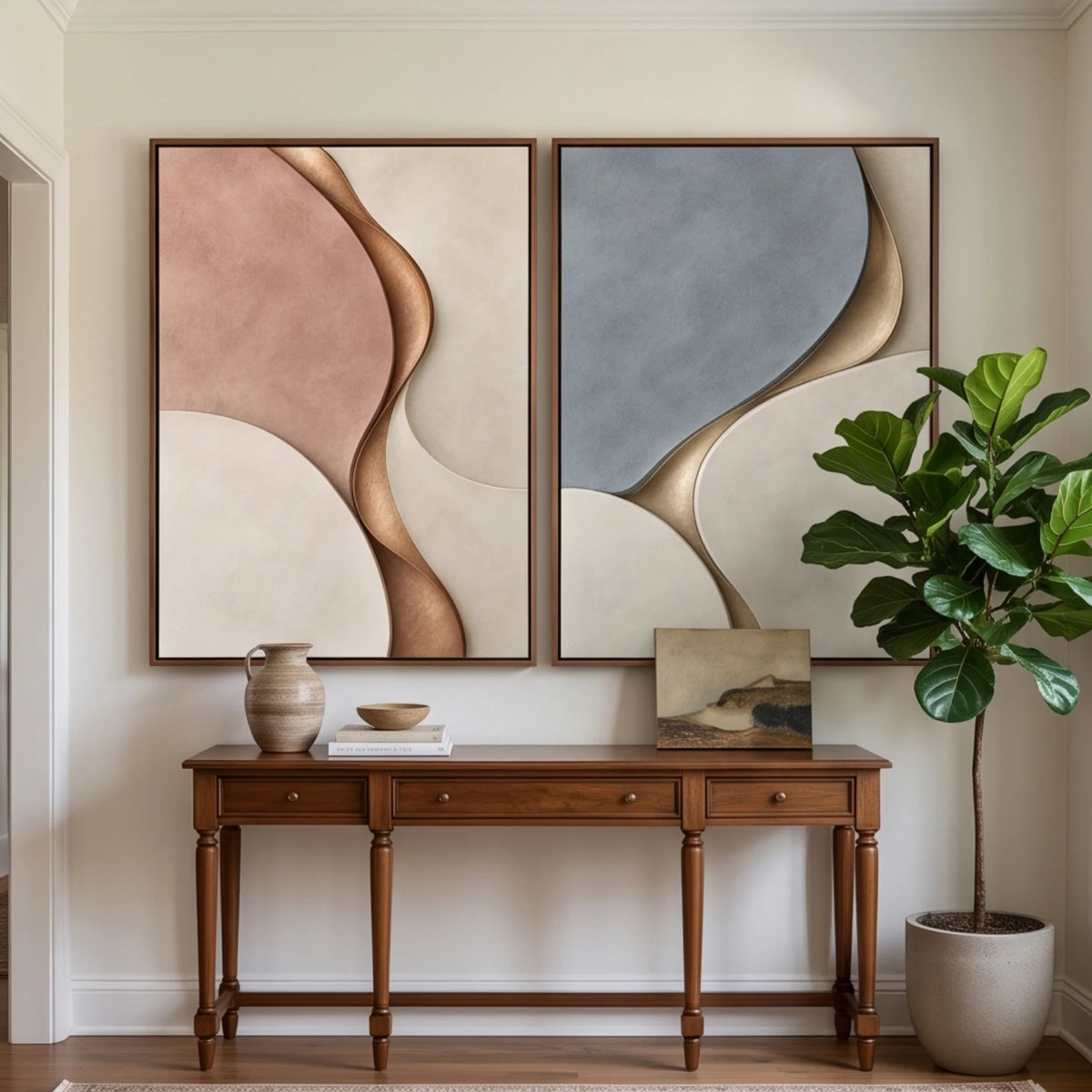 Blush and Slate Harmony — artwork view 4