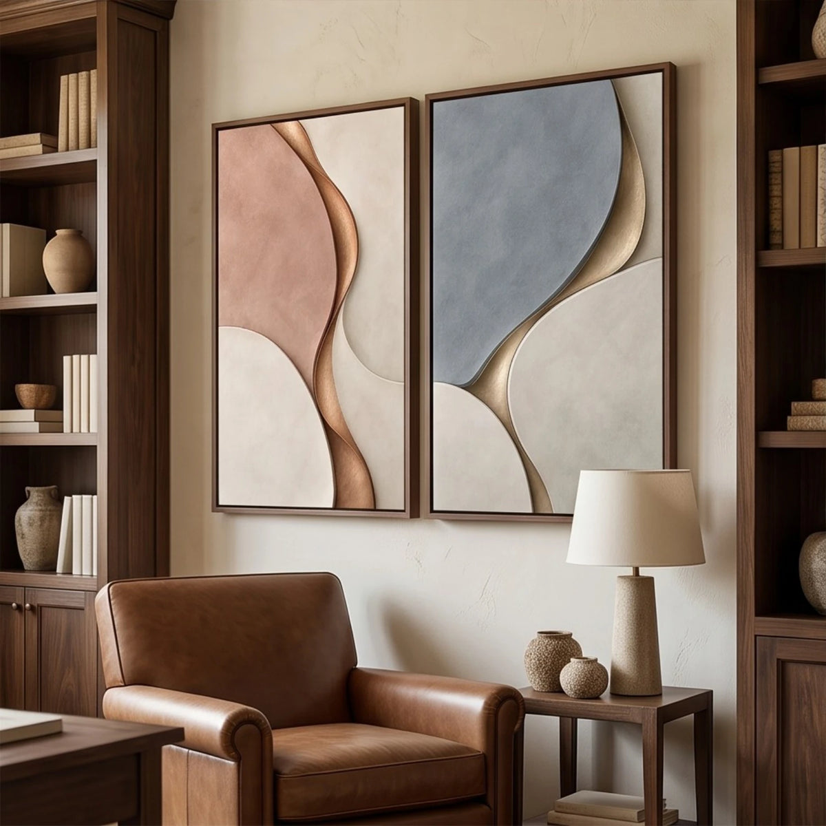 Blush and Slate Harmony — artwork view 6
