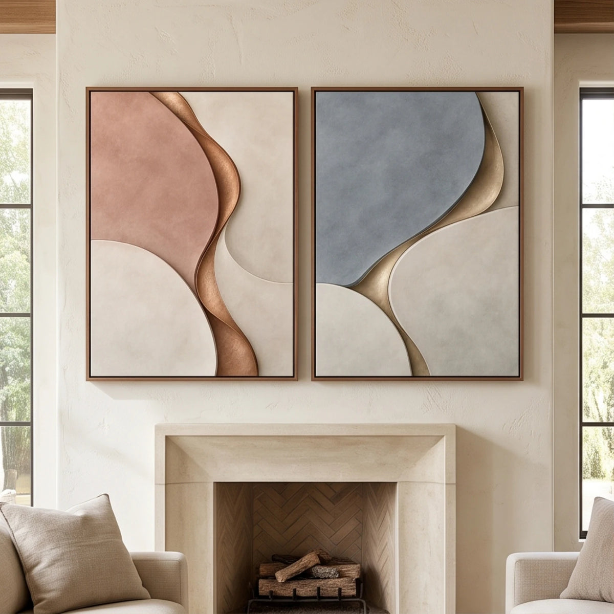 Blush and Slate Harmony — artwork view 8