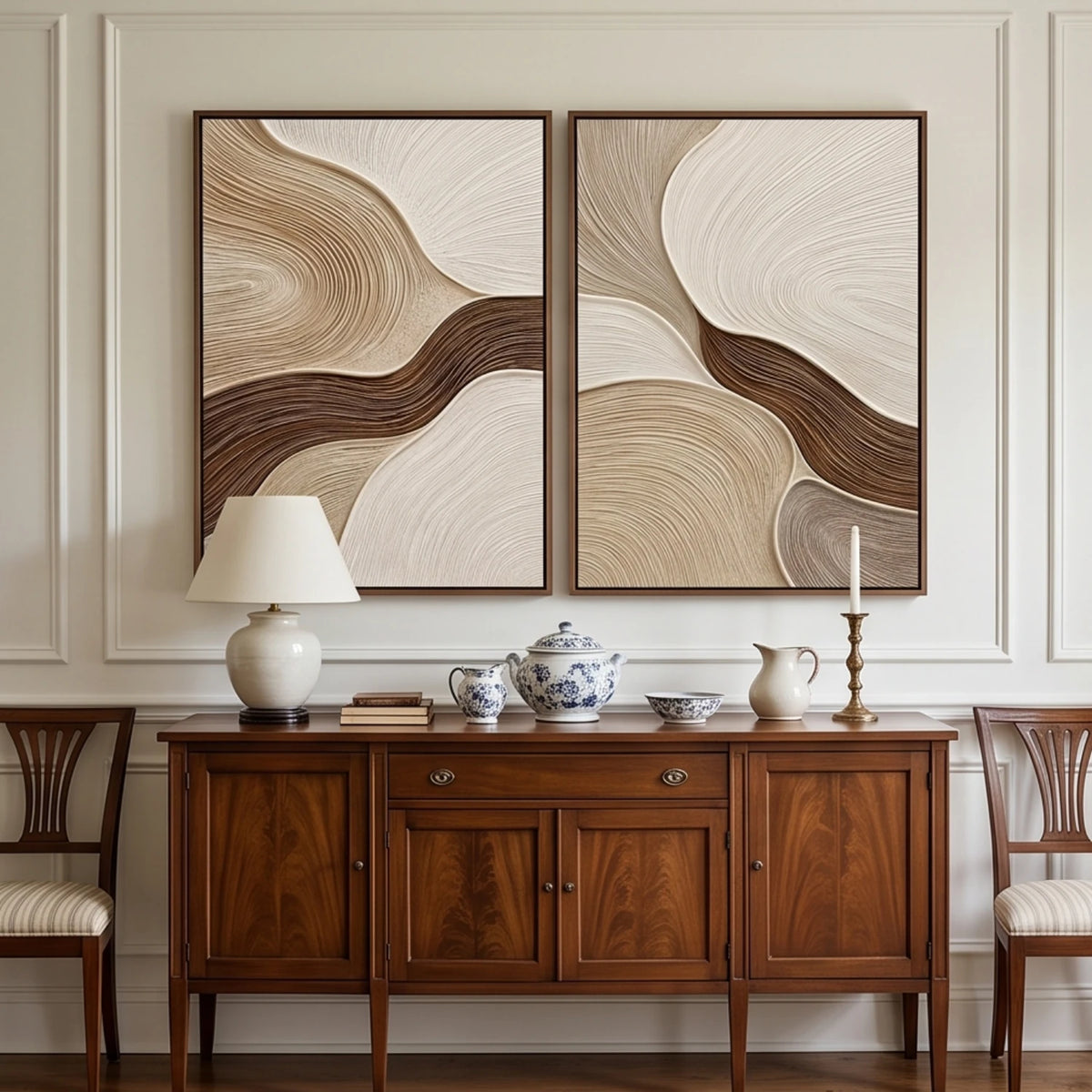 Carved Earth Echoes — featured artwork in an interior setting