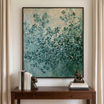 Cascading Teal Foliage — featured artwork in an interior setting