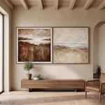 Earth and Mist Horizon Duet — featured artwork in an interior setting
