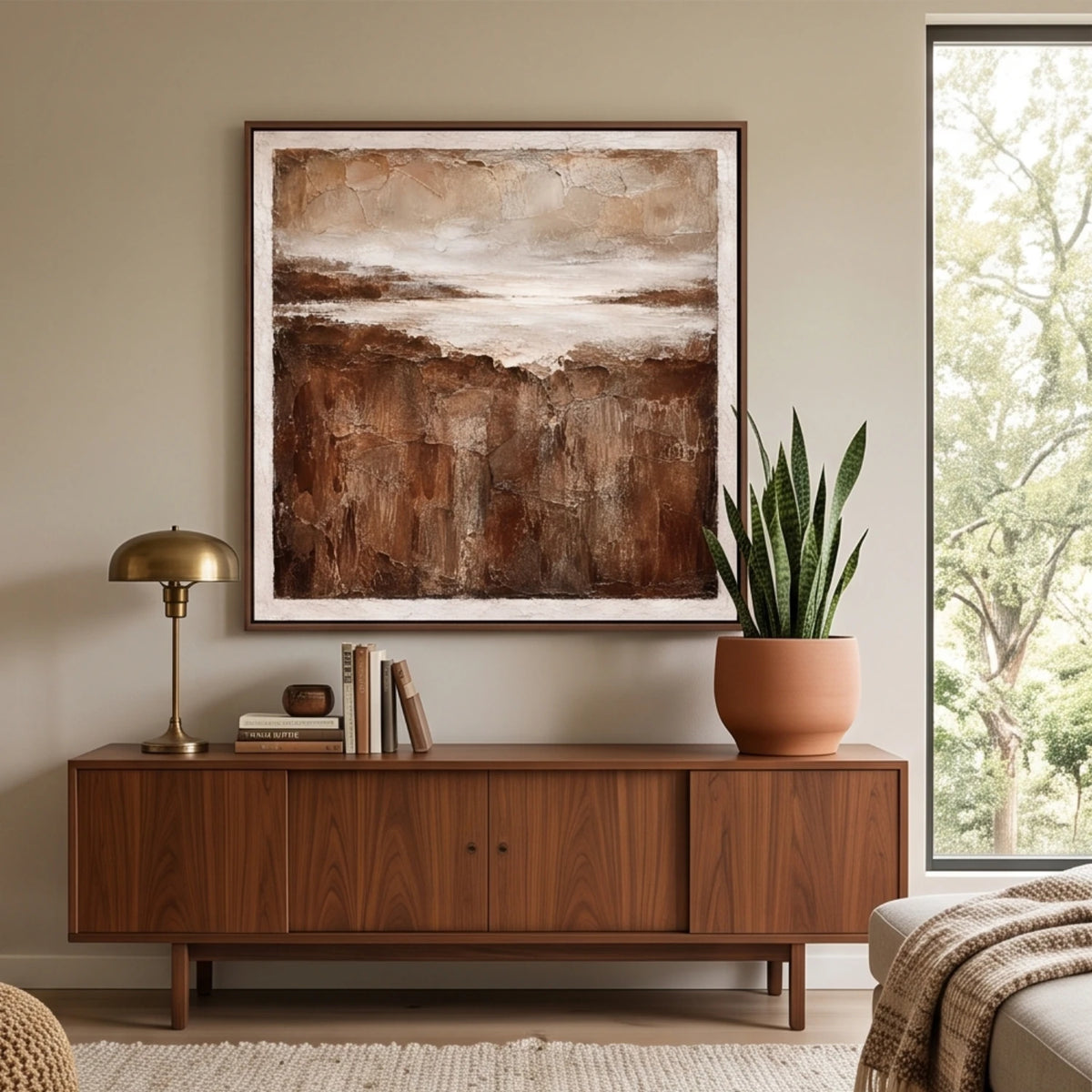 Earthen Horizon — featured artwork in an interior setting