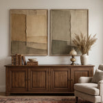 Earthen Patchwork Duet — featured artwork in an interior setting