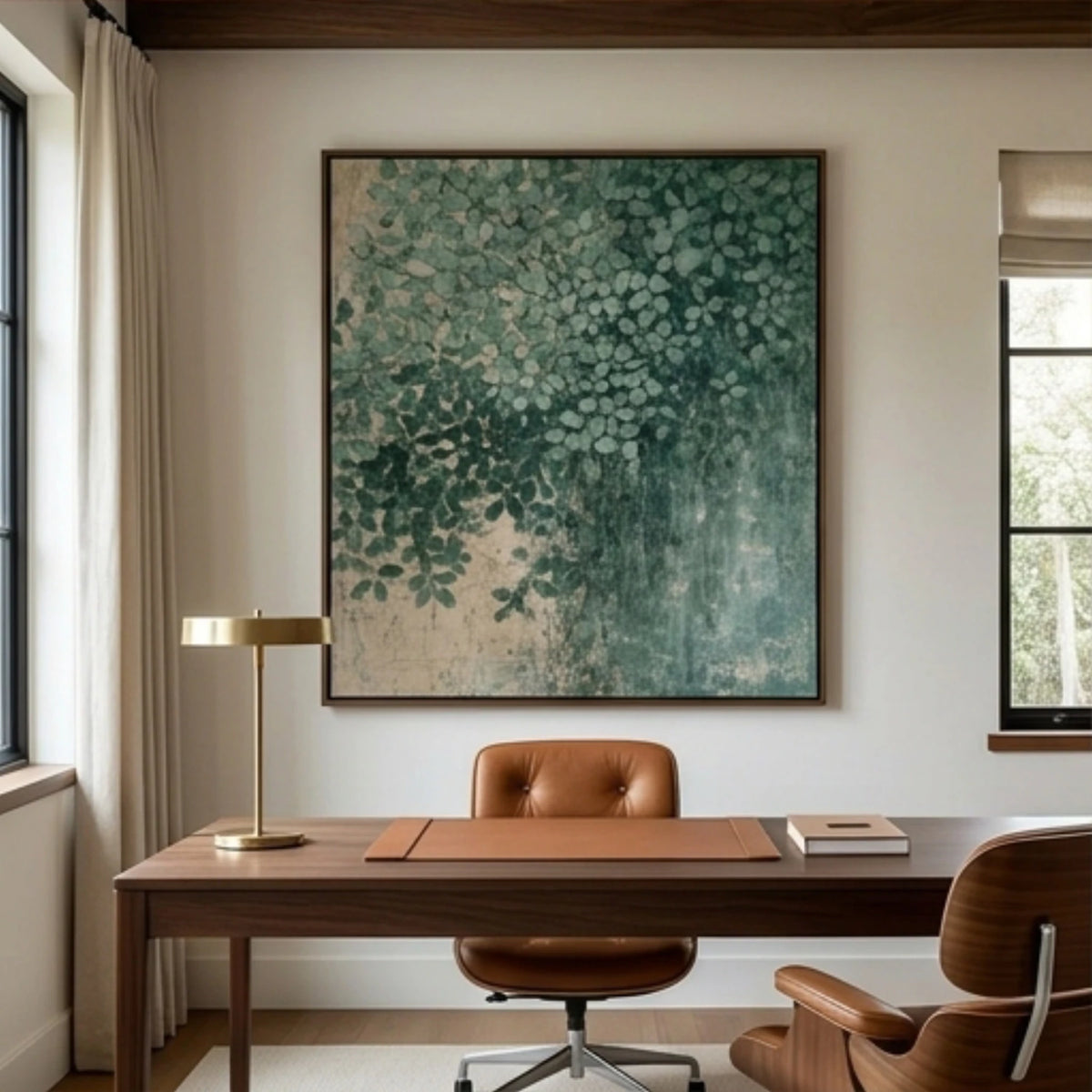 Emerald Foliage Cascade — featured artwork in an interior setting