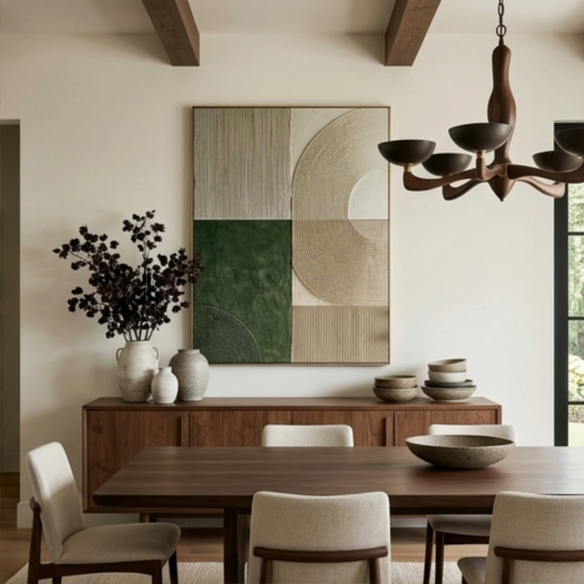 Forest and Ivory Geometry — artwork view 2
