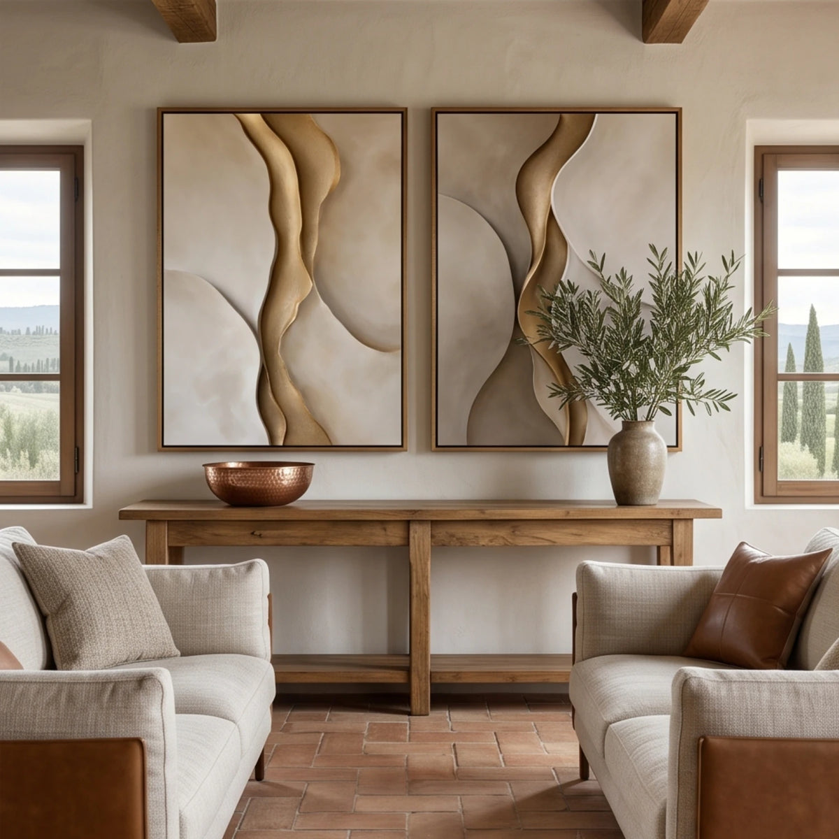 Gilded Ivory Currents — artwork view 1