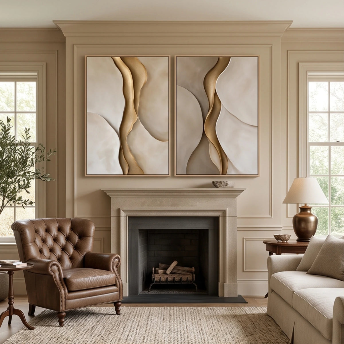 Gilded Ivory Currents — artwork view 6