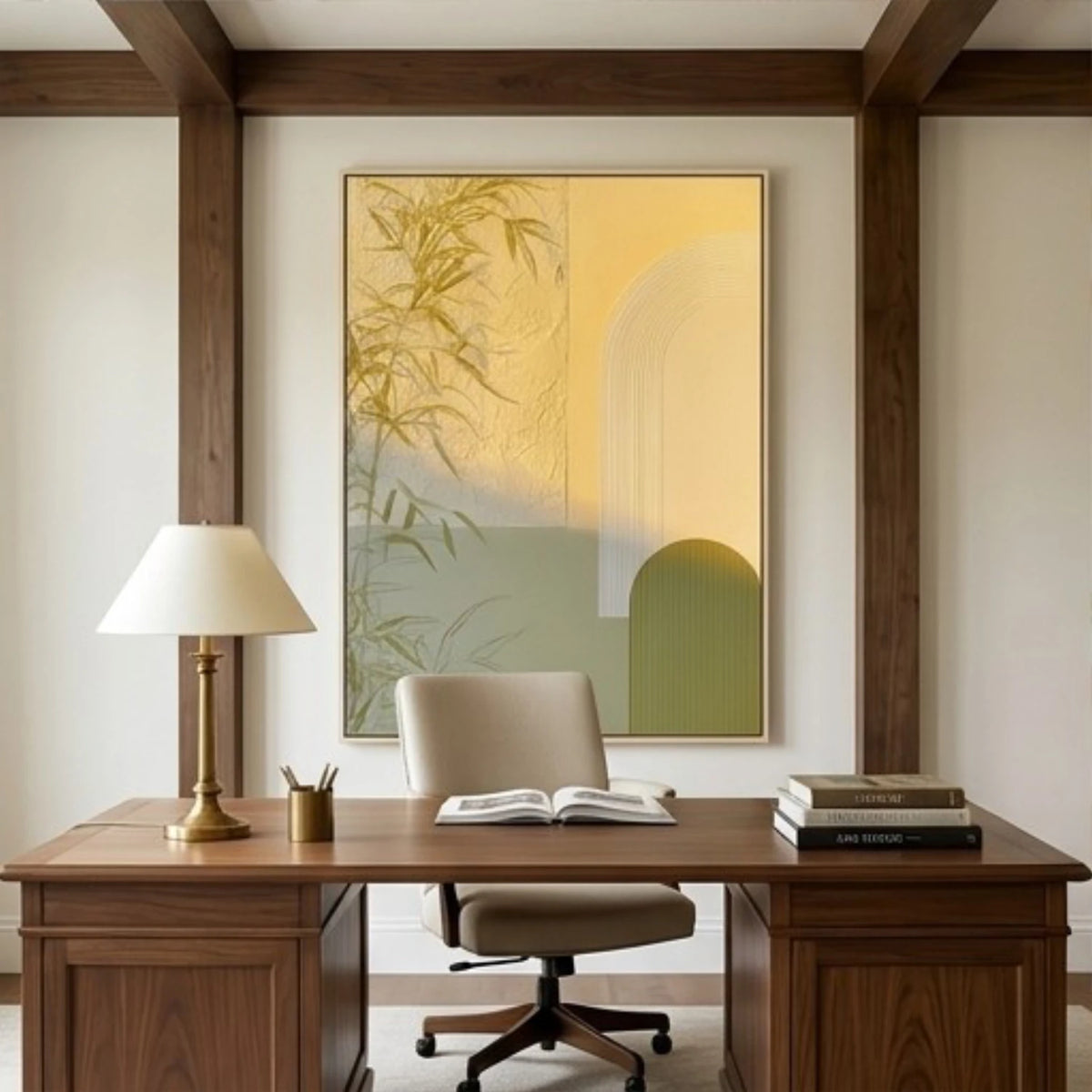 Golden Bamboo Arches — featured artwork in an interior setting