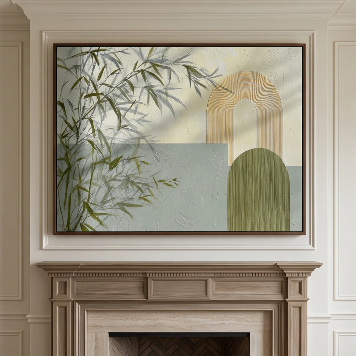 Golden Bamboo Passage — featured artwork in an interior setting