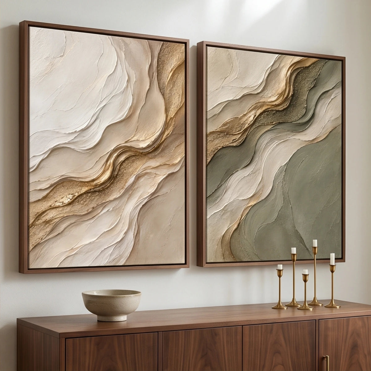 Golden Dune Duet — featured artwork in an interior setting