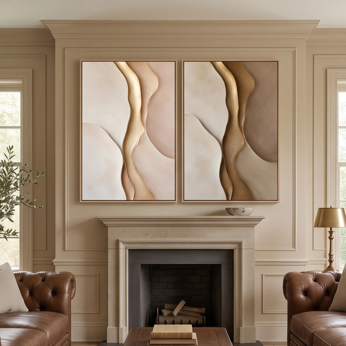 Golden Ribbon Flow — artwork view 1