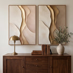 Golden Ribbon Flow — featured artwork in an interior setting