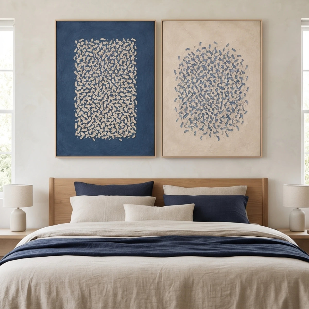 Midnight Leaf Medallions — featured artwork in an interior setting