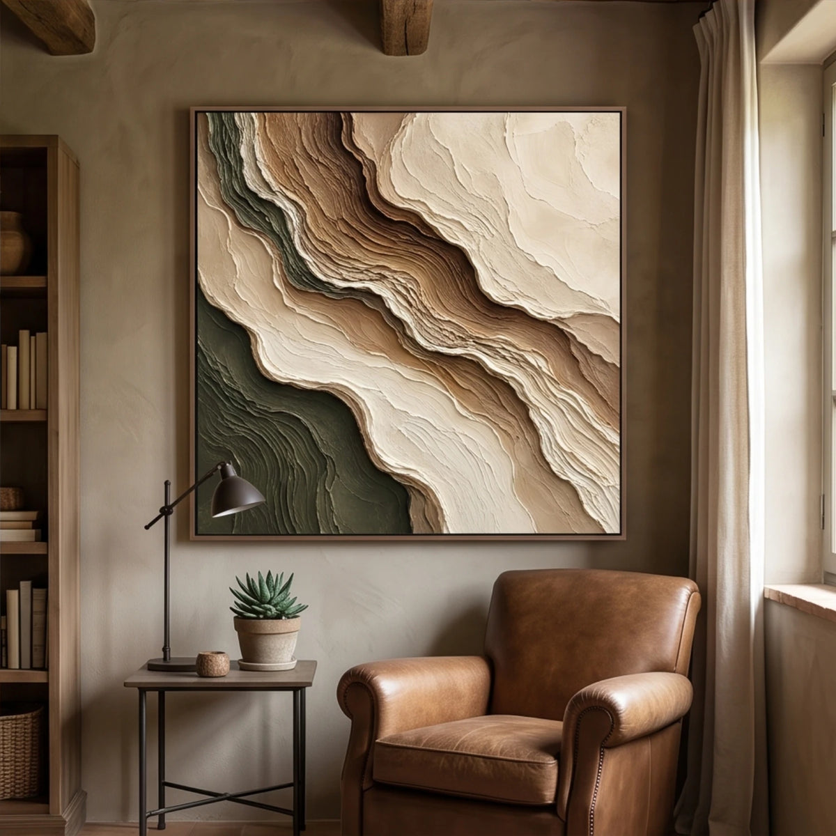 Olive Dune Strata — featured artwork in an interior setting