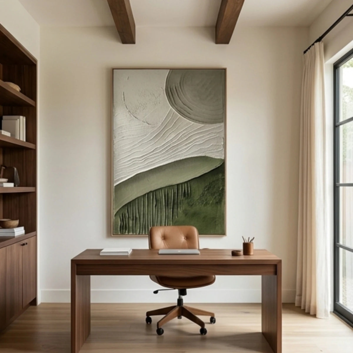 Olive Ripple Layers — featured artwork in an interior setting