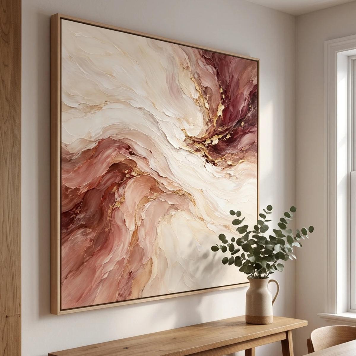 Rose and Russet Swirl — featured artwork in an interior setting