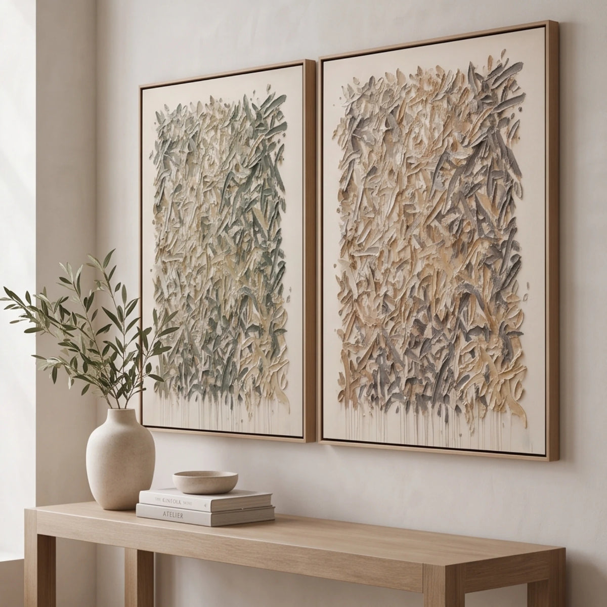Sage and Earth Leaf Duet — artwork view 4