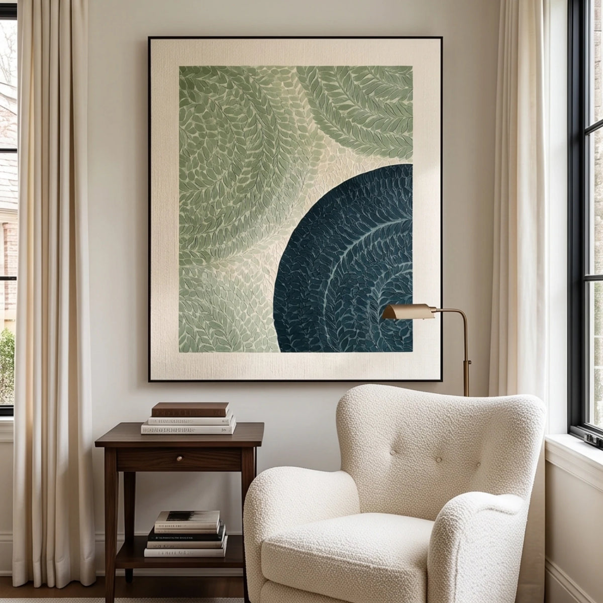 Sage and Midnight Crescents — artwork view 4