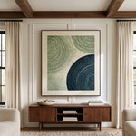 Sage and Midnight Crescents — featured artwork in an interior setting