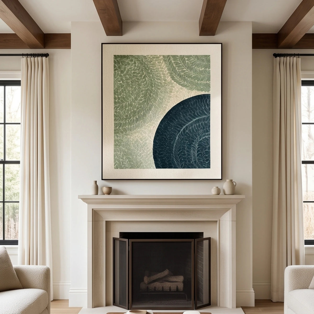 Sage and Midnight Crescents — artwork view 7