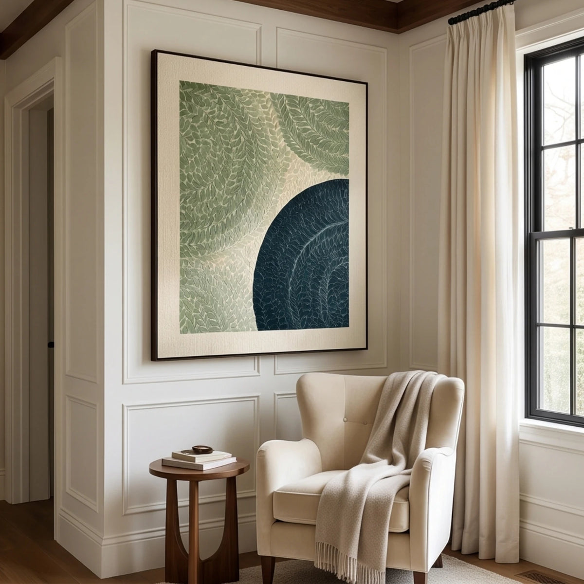 Sage and Midnight Crescents — artwork view 8
