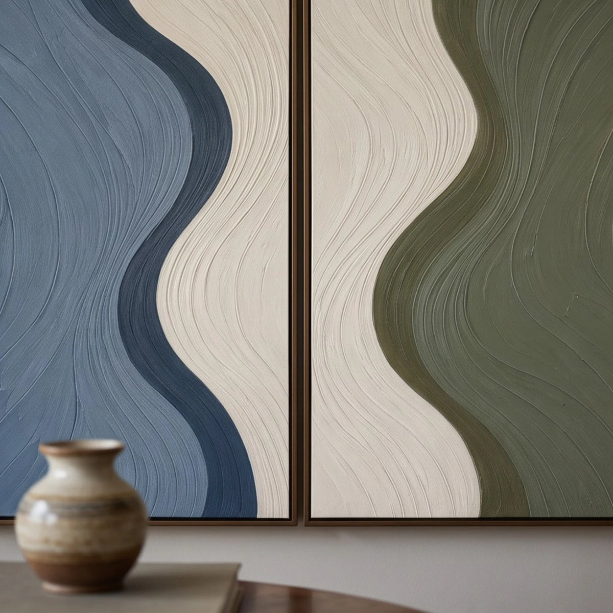 Sage and Slate Waves — artwork view 11