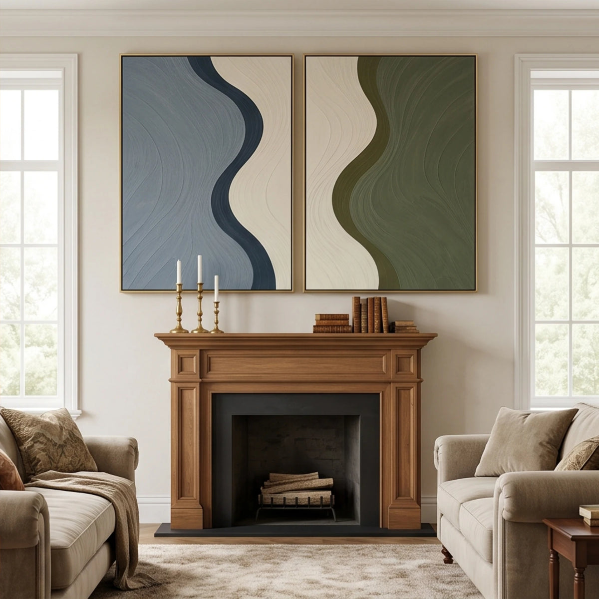 Sage and Slate Waves — artwork view 13