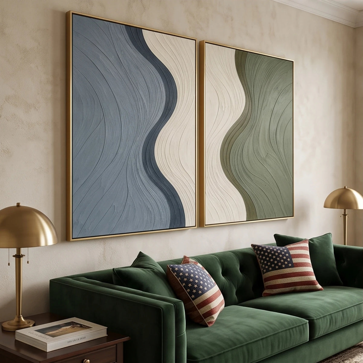Sage and Slate Waves — artwork view 14