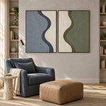 Sage and Slate Waves — artwork view 3