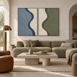 Sage and Slate Waves — artwork view 4