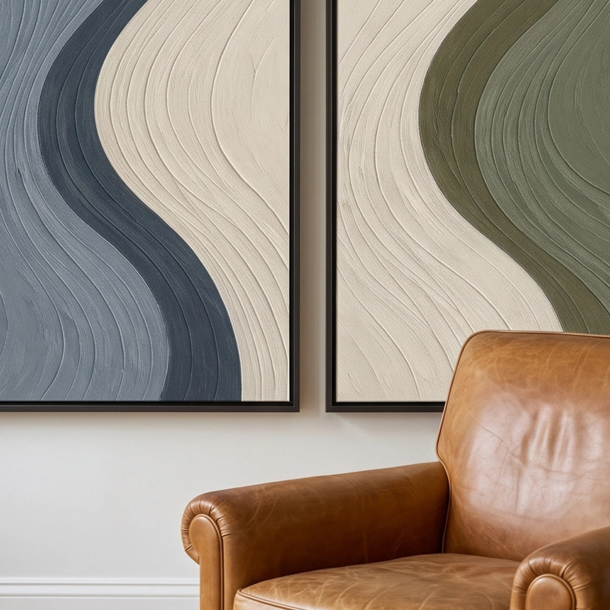 Sage and Slate Waves — artwork view 7
