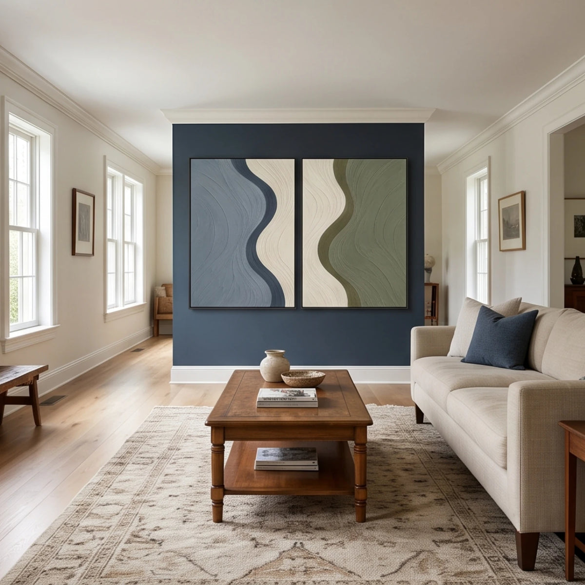 Sage and Slate Waves — artwork view 8