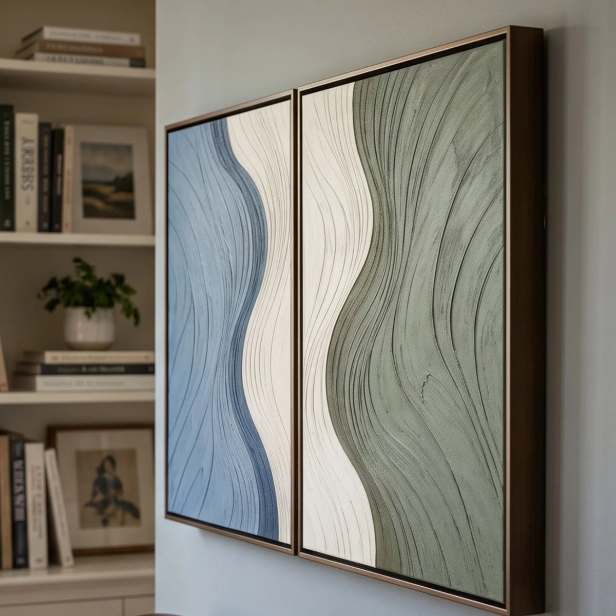 Sage and Slate Waves — artwork view 9