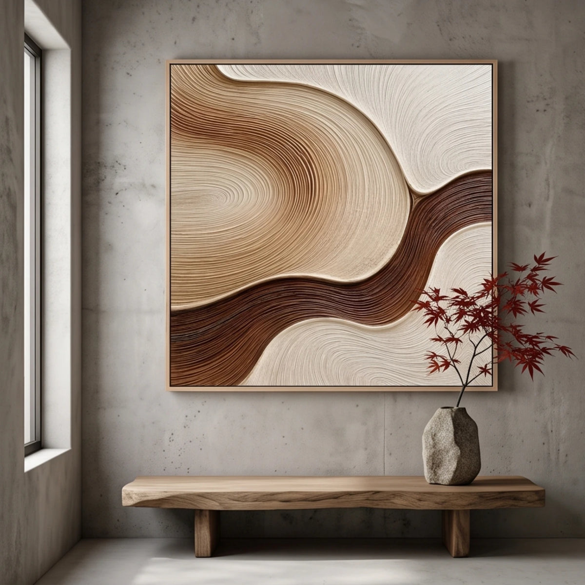 Sculpted Earth Meander — featured artwork in an interior setting