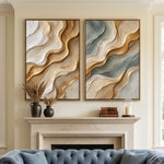 Slate and Sand Strata — featured artwork in an interior setting