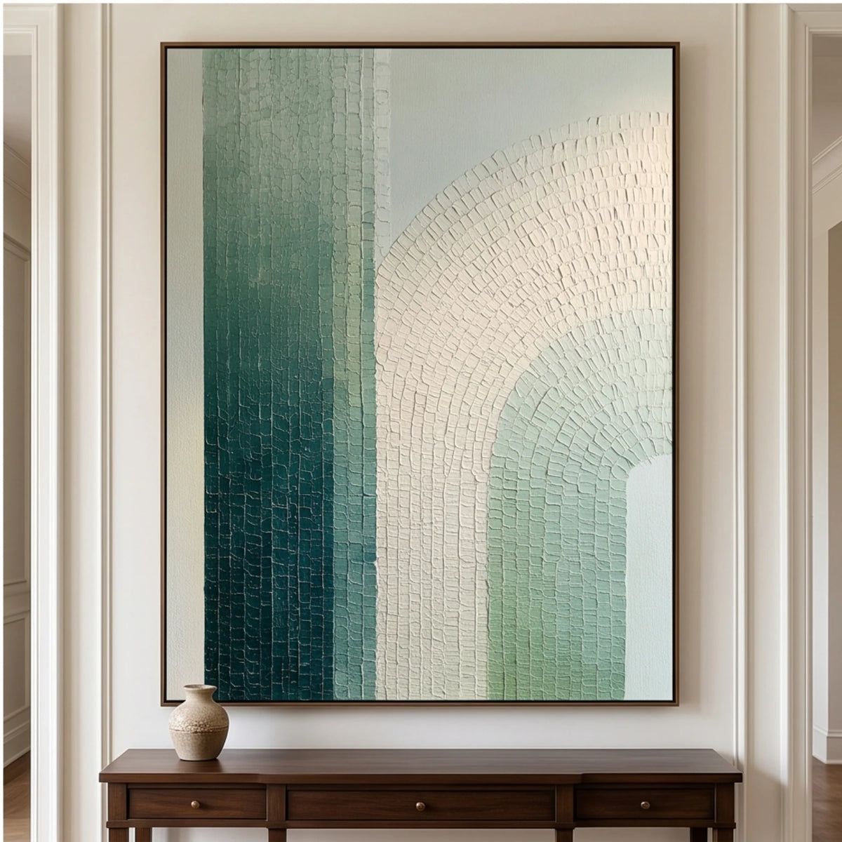 Teal Gradient Arches — featured artwork in an interior setting