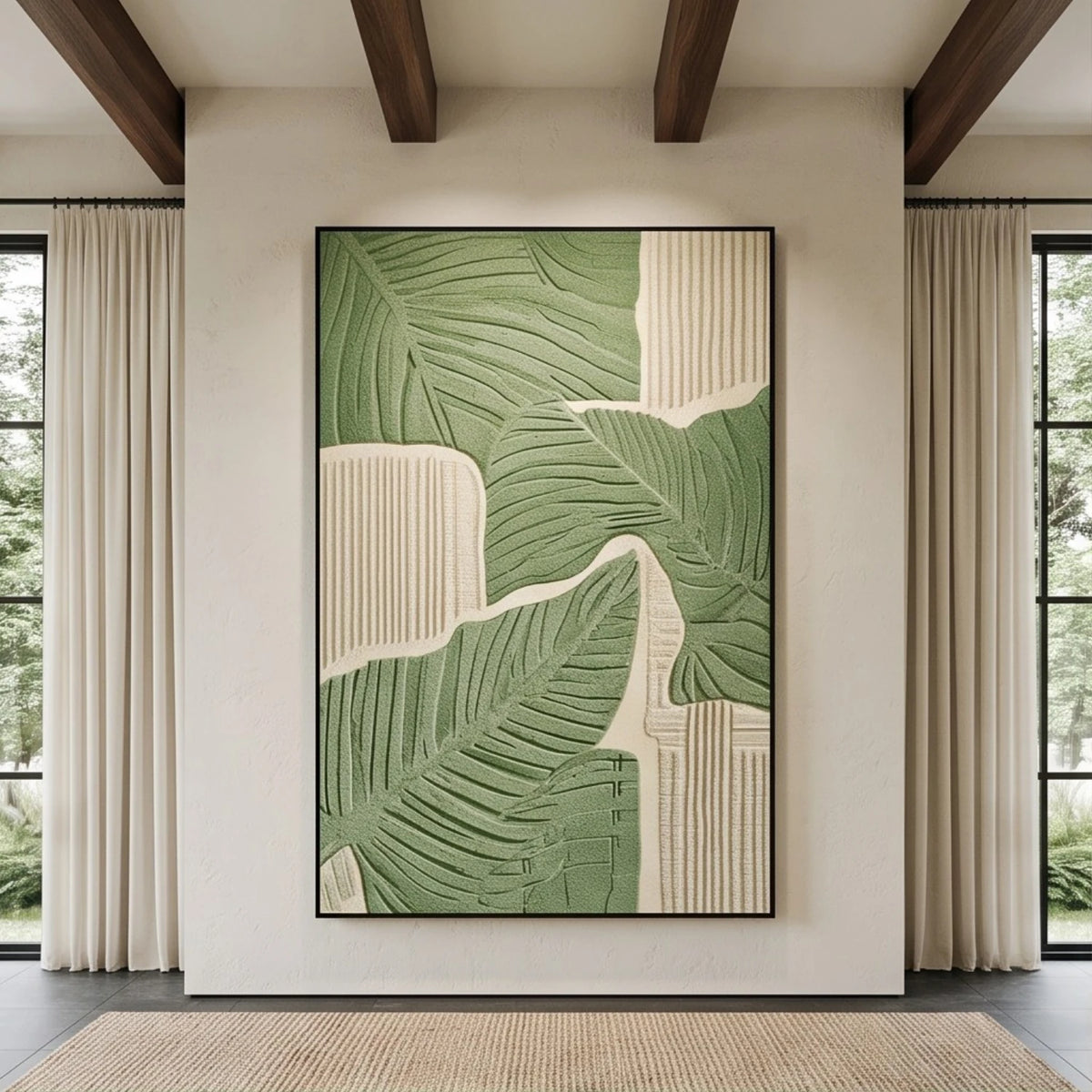 Verdant Leaf Relief — featured artwork in an interior setting