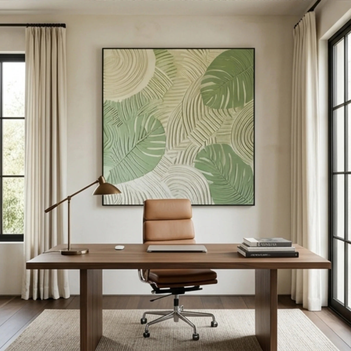 Verdant Leaf Symphony — featured artwork in an interior setting