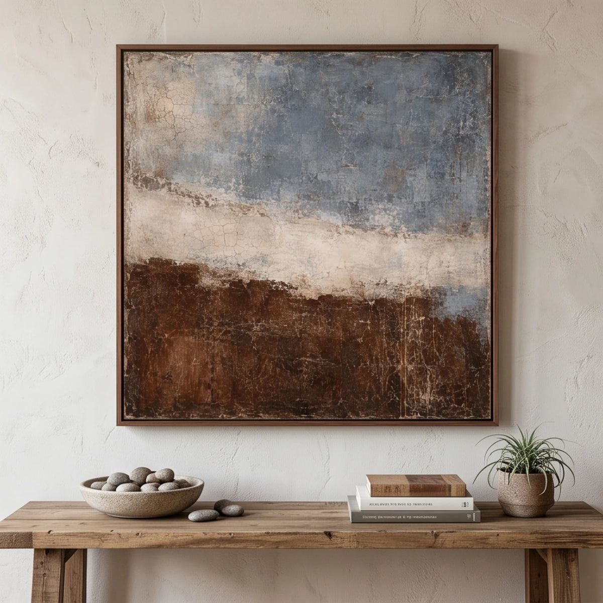 Weathered Blue Horizon — featured artwork in an interior setting