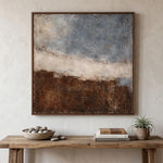 Weathered Blue Horizon — featured artwork in an interior setting
