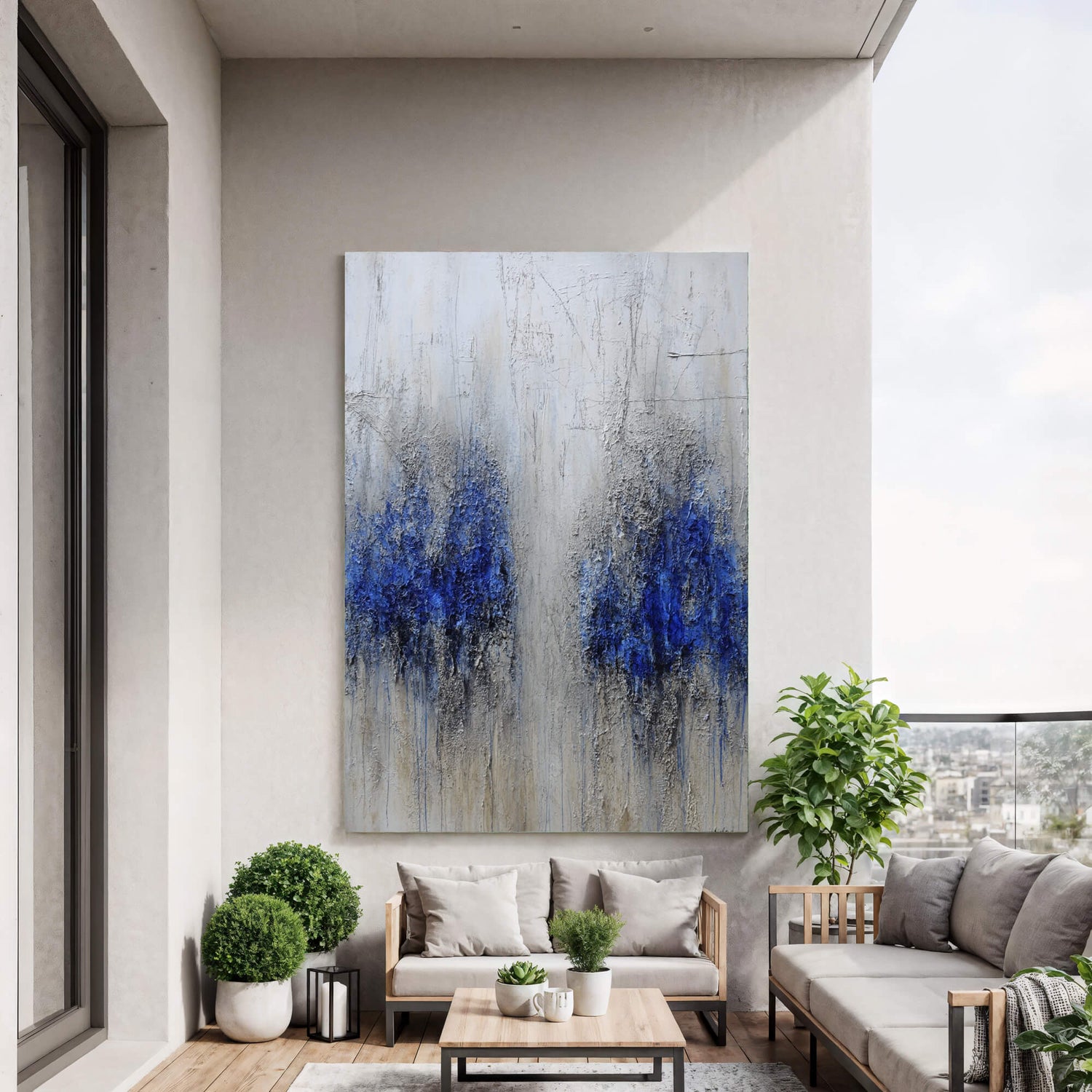 3D-Textured Art | Azure Drip Duet
