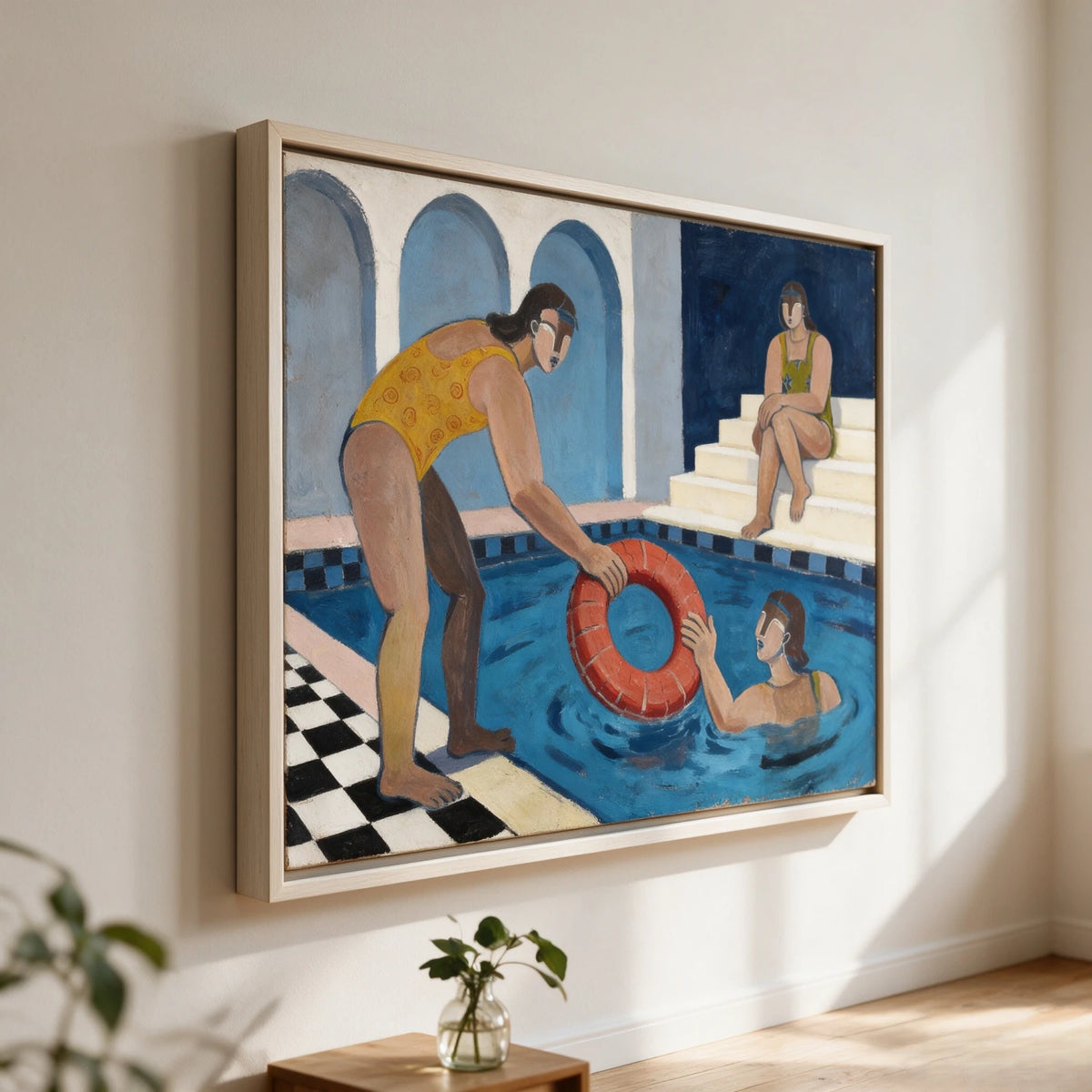 Vintage Americana Art | Conversation By The Pool