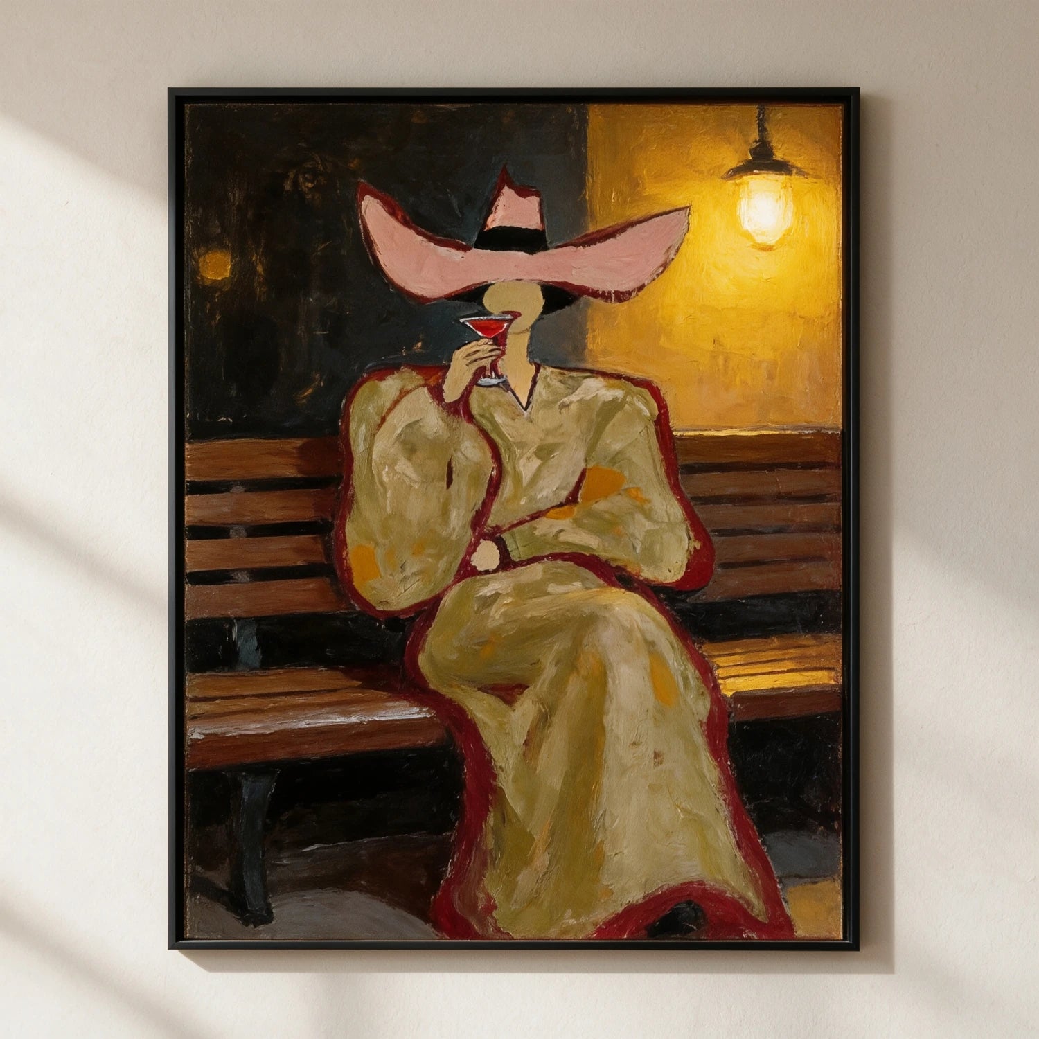 Vintage Americana Art | Lamplight Solitude