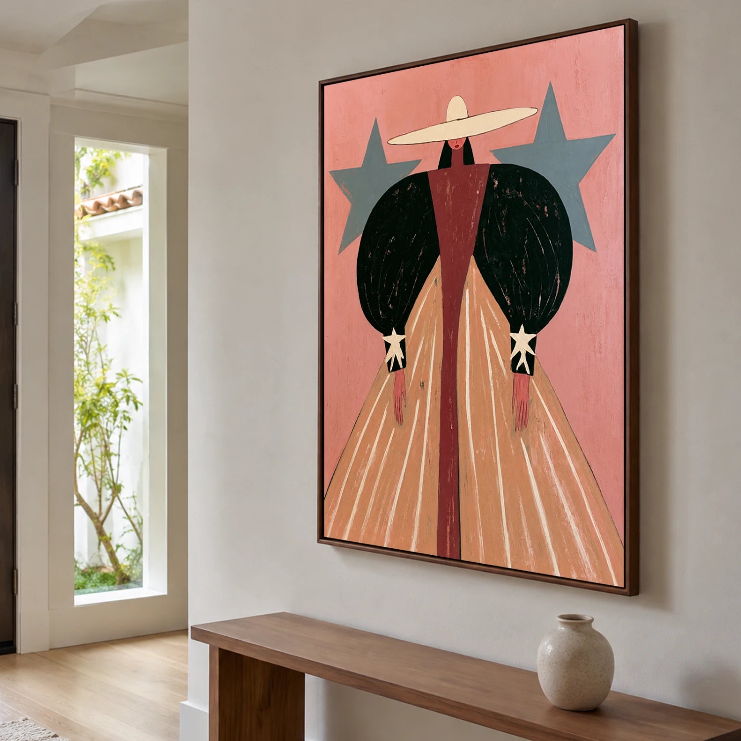 Vintage Americana Art | Star‑Robe In Pink Realm